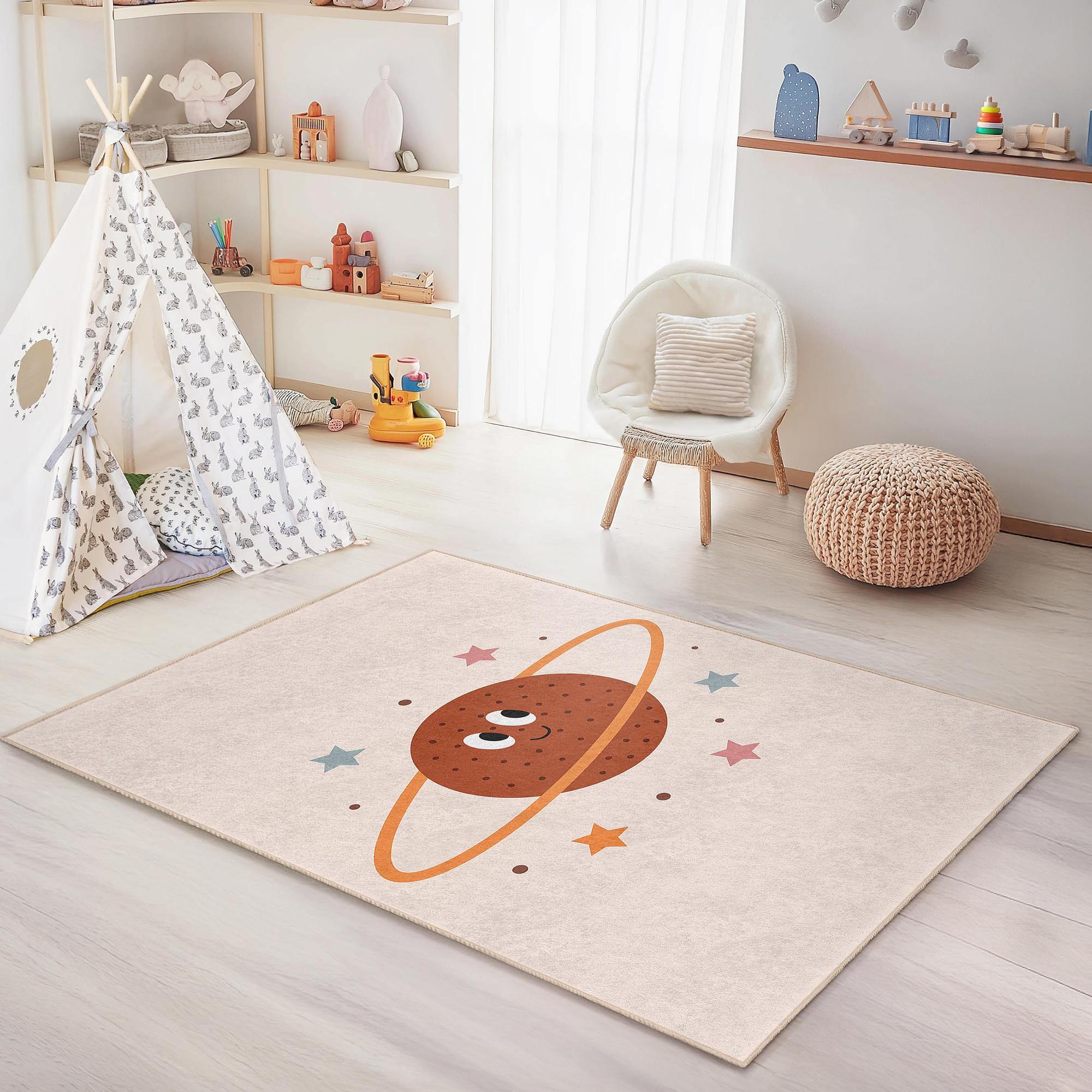 Planets Children's Rug Multicoloured 100x250 cm 0