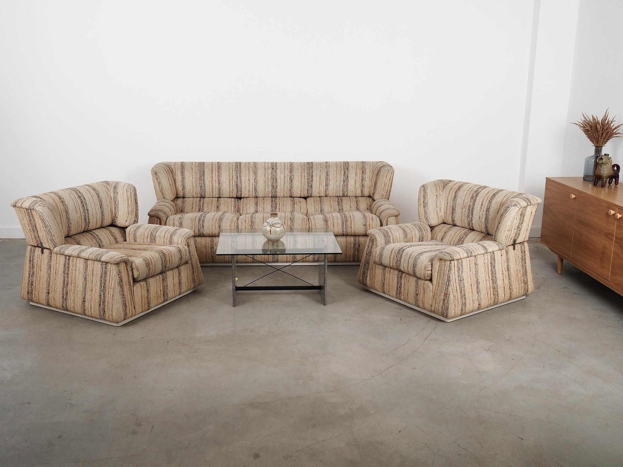 Saporiti Lounge Chair Fabric Beige Wood 1960s 1