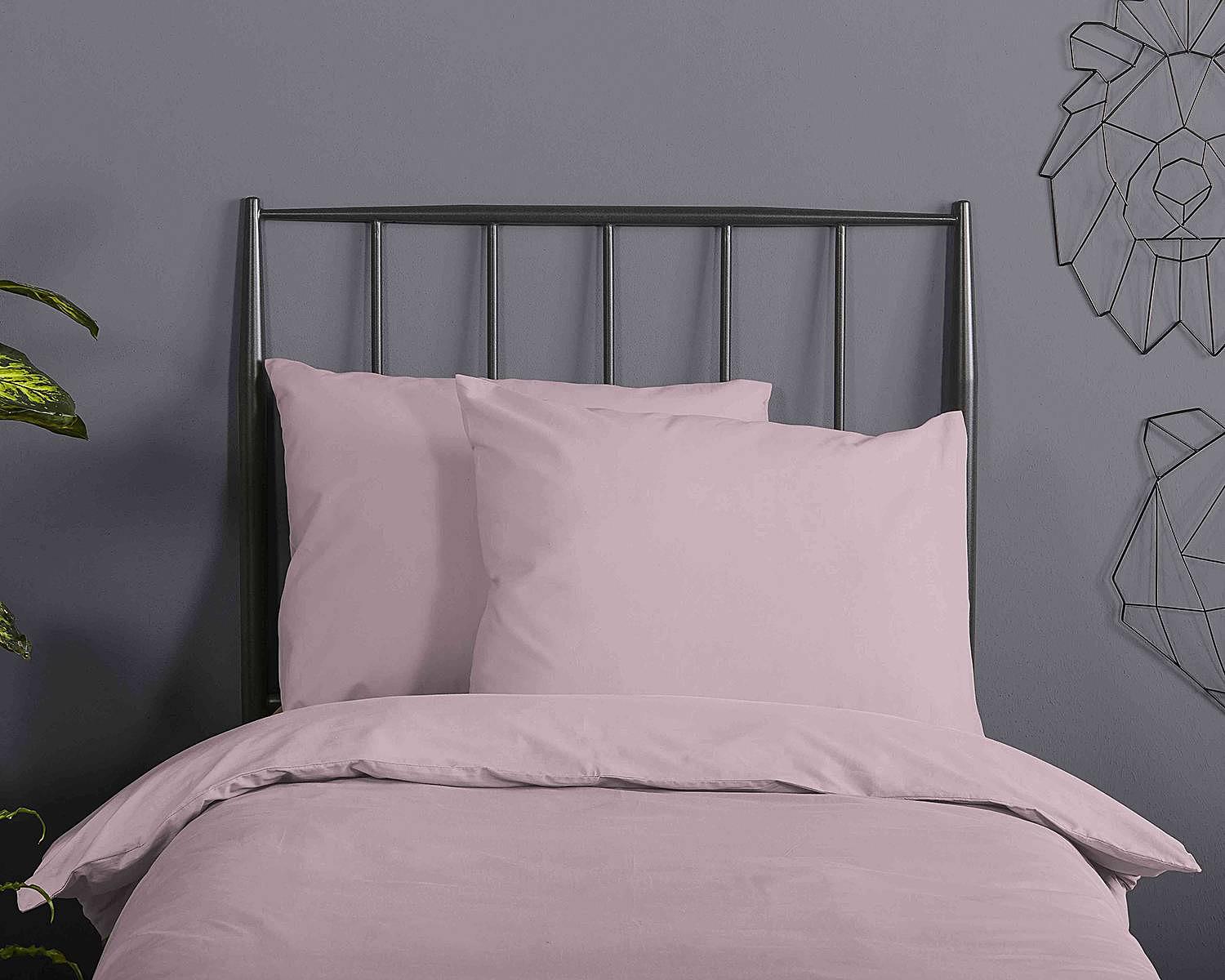 Renforce Bettwäsche mit Kissen Baumwolle Pink 140 x 200/220 cm 3