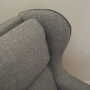 Vintage armchair beech wood textile grey 1970s 9