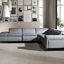 Sofa Récamiere Links Leder Grau 0