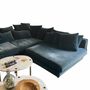 Mr. Big Modulsofa Textil Nussbaumholz Petrol 1