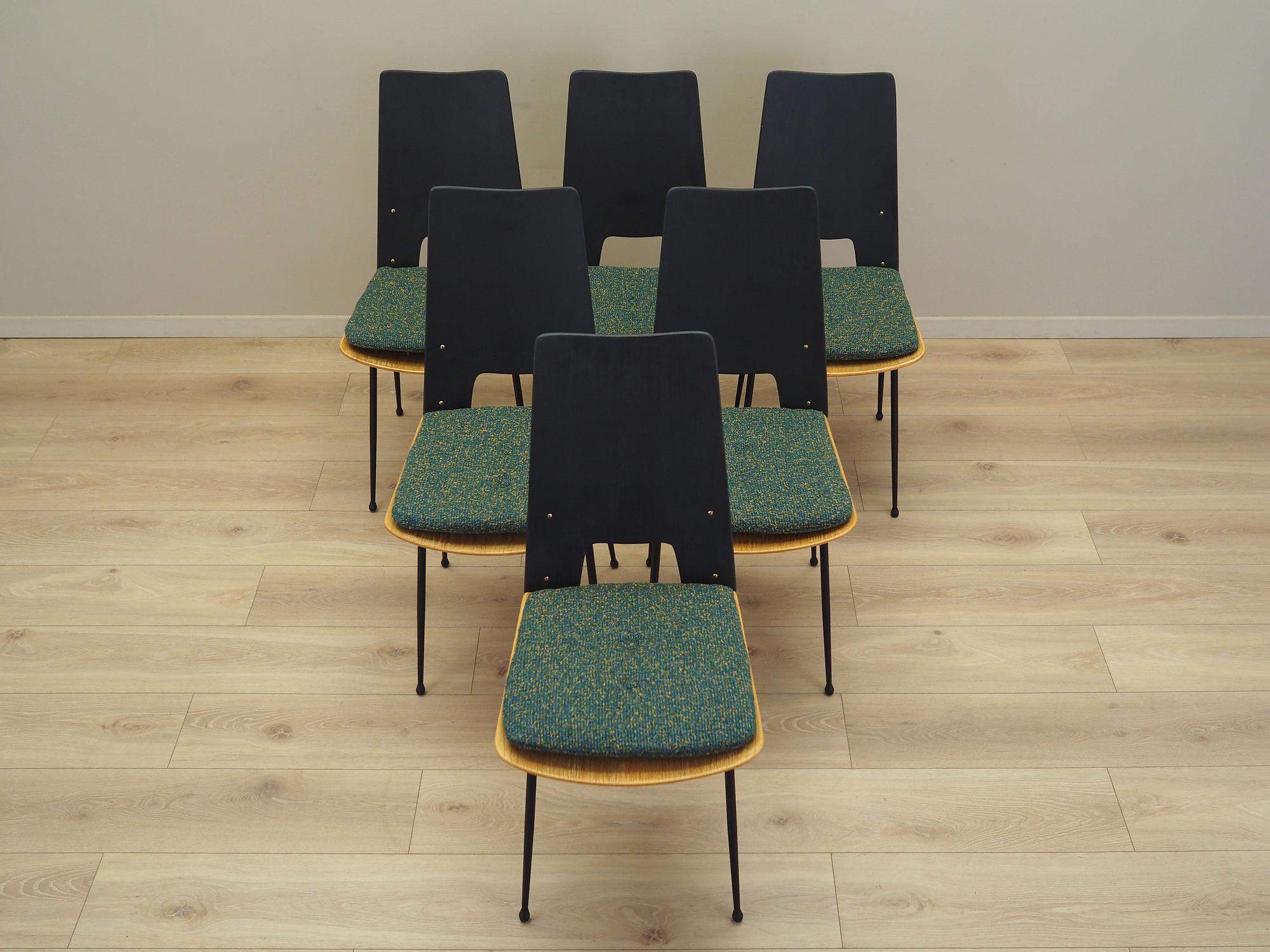 6x Carlo Ratti Dining Chair Green 1950s 3