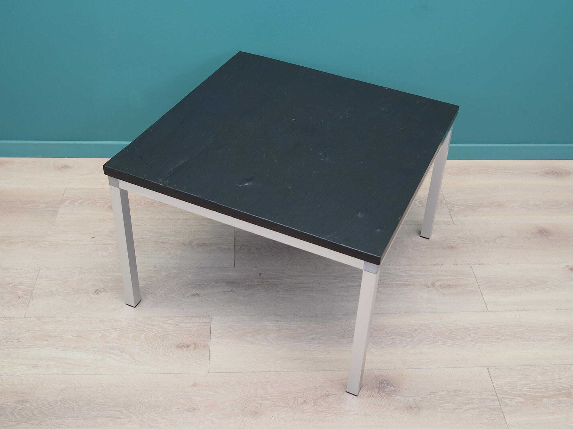 Vintage Side Table Slate Metal Black 1970s 4