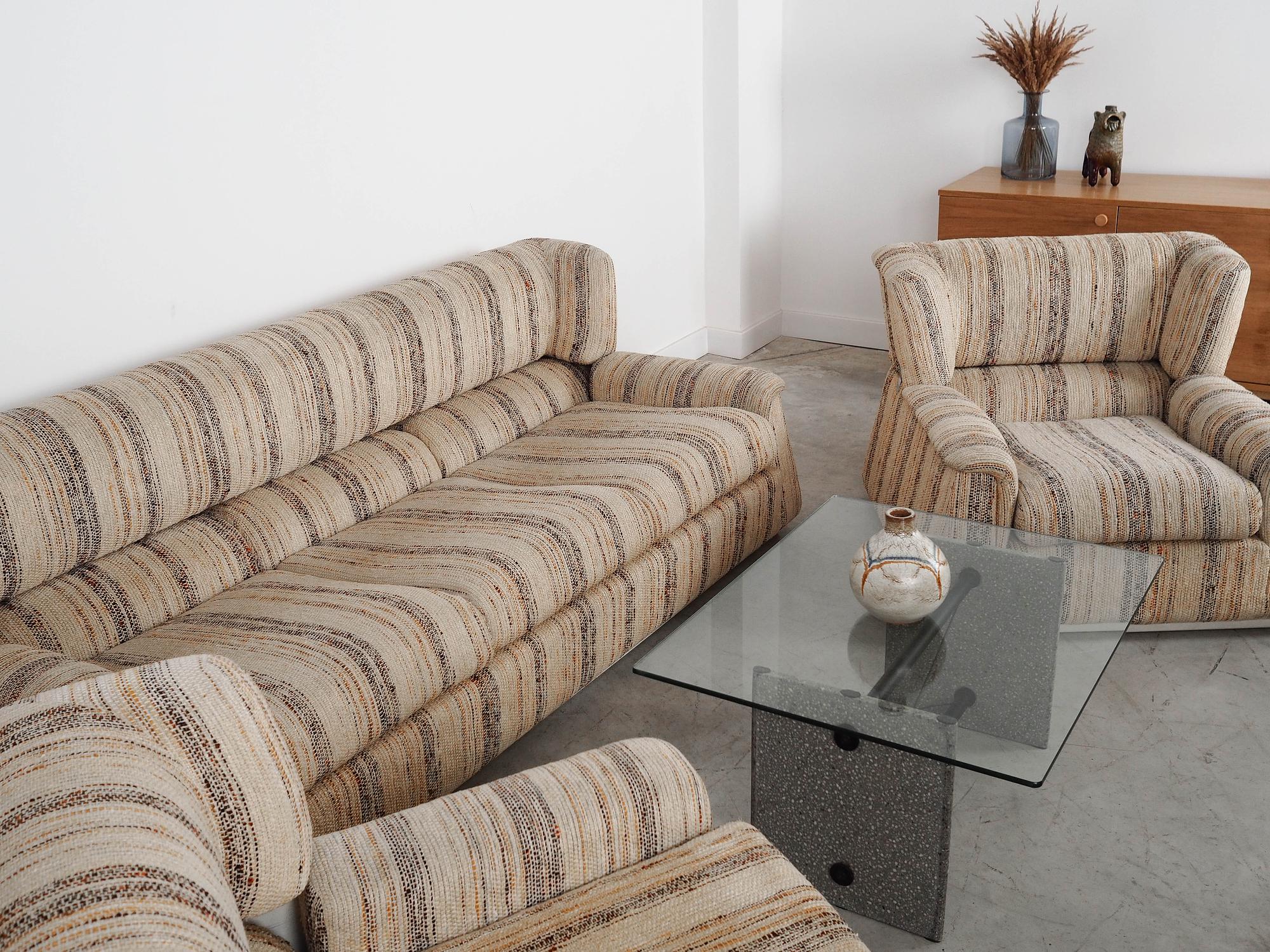 Saporiti Lounge Chair Fabric Beige Wood 1960s 3