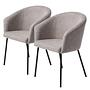 2x Dining chair Chelva blended fabric steel light grey 1