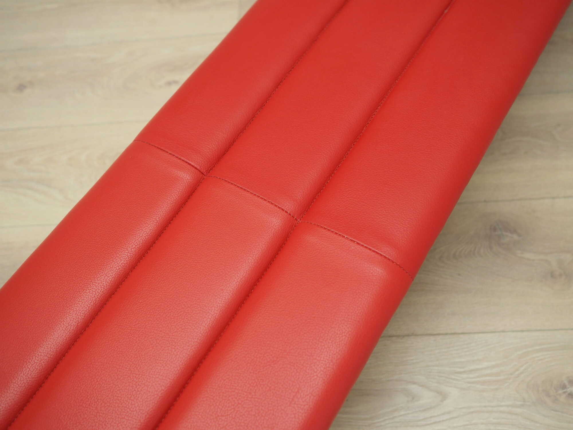 Vintage Bank Holz Leder Rot 1990er Jahre 7