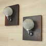 2x Wall lamp glass wood brown 1970s  2