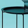 Steel Round Side Table Metal Black 4