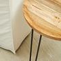 Nandri Side Table Solid Acacia Wood Metal 3