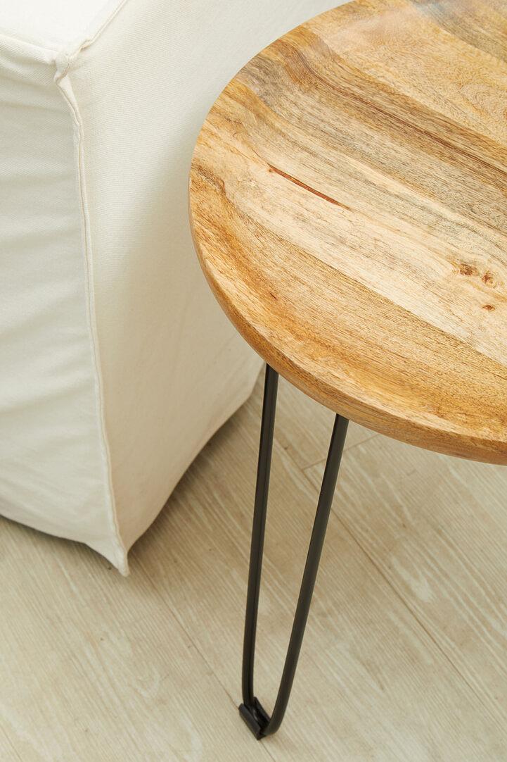 Nandri Tavolino Legno Massiccio di Acacia Metallo 3