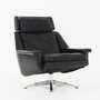 Vintage office chair leather black 1970s 2