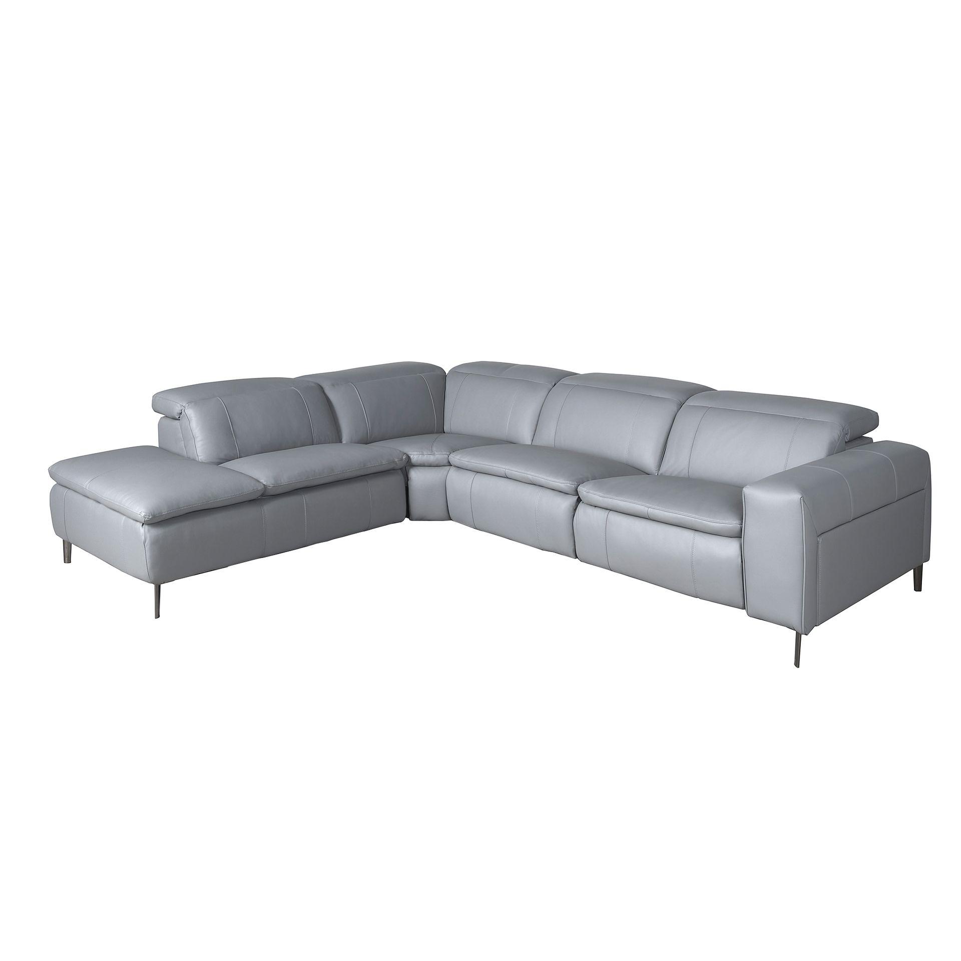 Sofa Récamiere Links Leder Grau 1