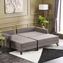 Bella Sofa Récamiere Links mit Hocker Braun 2