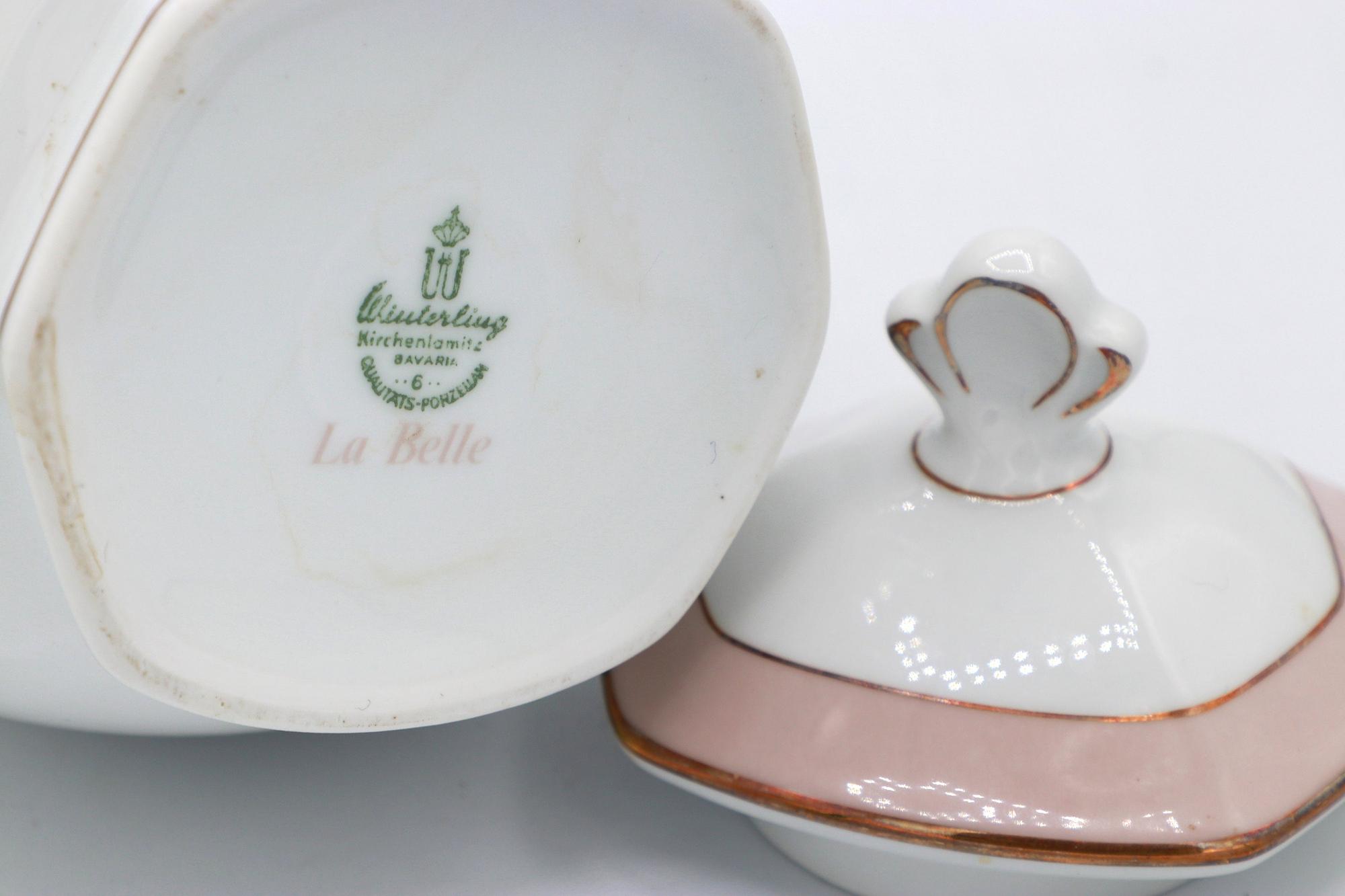 Vintage Kaffeekanne Porzellan Pastell 1960er Jahre 3