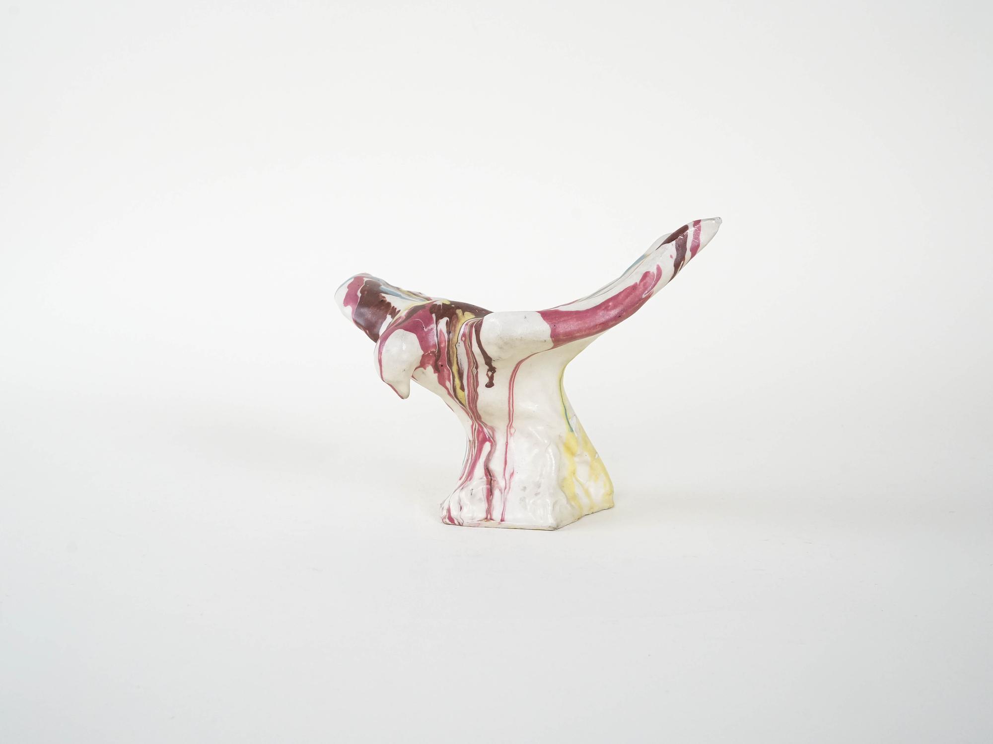 Ceramic bird sculpture Multicolored 1970s 3