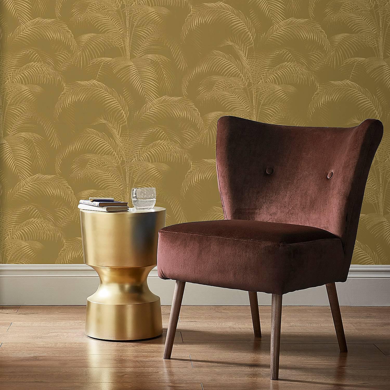 Vliestapete Palmen 10 m x 52 cm Gelb 3