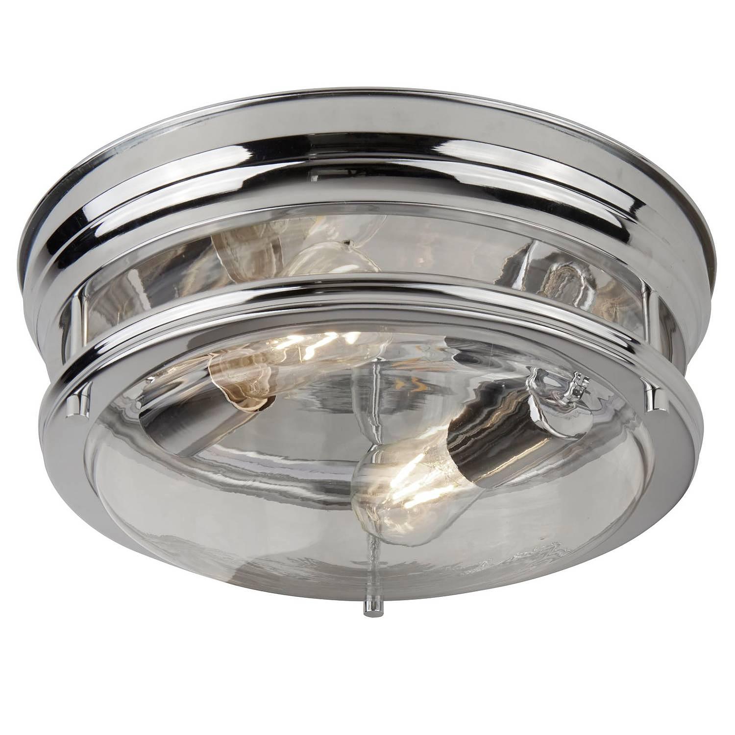 2-Flammig Deckenleuchte Edinburgh III Klarglas Stahl 0