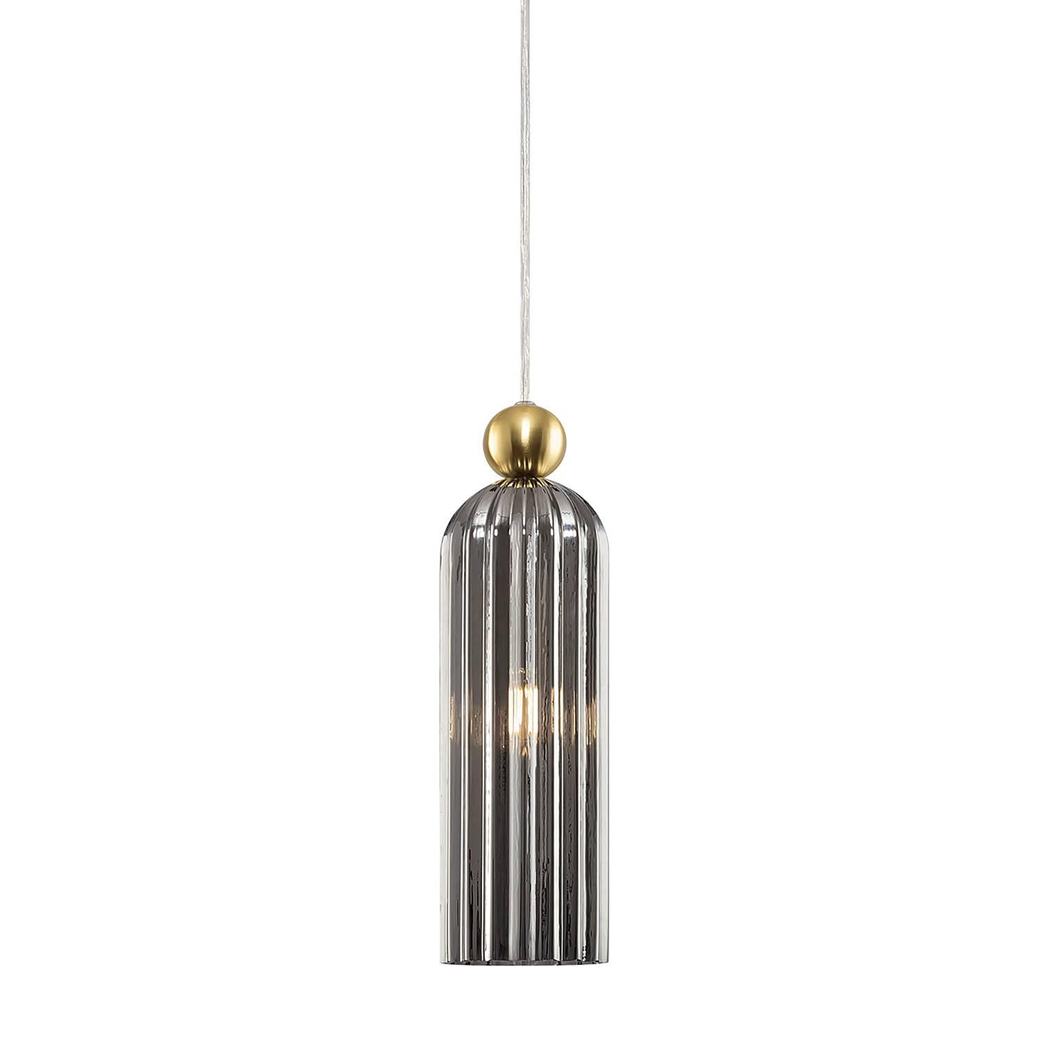 Antic Pendelleuchte Rauchglas Metall 1-flammig 0