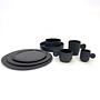 Tableware set 5 people ceramic dark grey 1