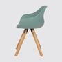 " -> "Mint grey".

    Final check on "Armrest shell chair":
    Armrest (Armlehnen)
    Shell chair (Schalenstuhl)
    With (mit)
    Seat cushion (Sitzkissen)
    Mint grey (Mintgrau)

    This is perfect.

    One last check: "Return only the translated text with no preamble 2