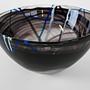 Contrast Glass Bowl Blue 1980s 4