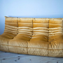 Togo Sofa 3-seater Velvet Gold Yellow 1