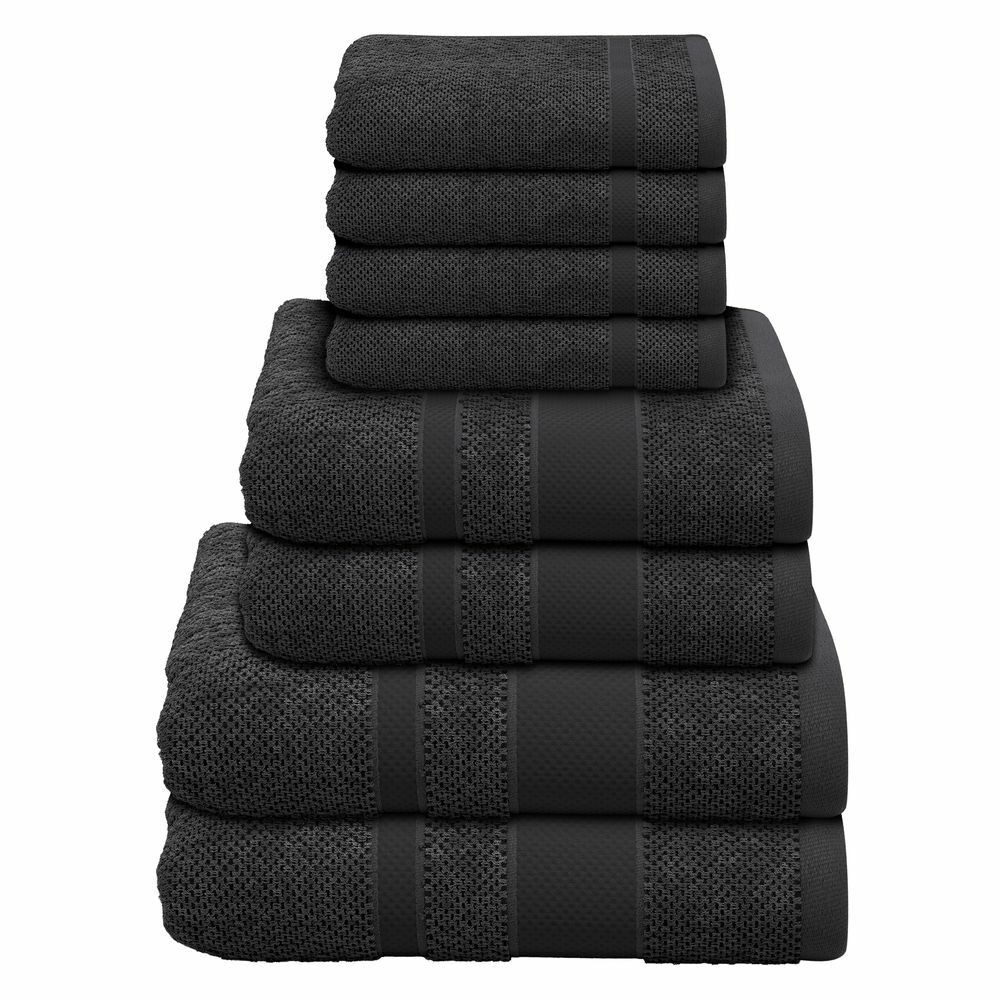 8-tlg. Handtuch-Set aus Baumwolle Grau Öko-Tex Standard 100 0