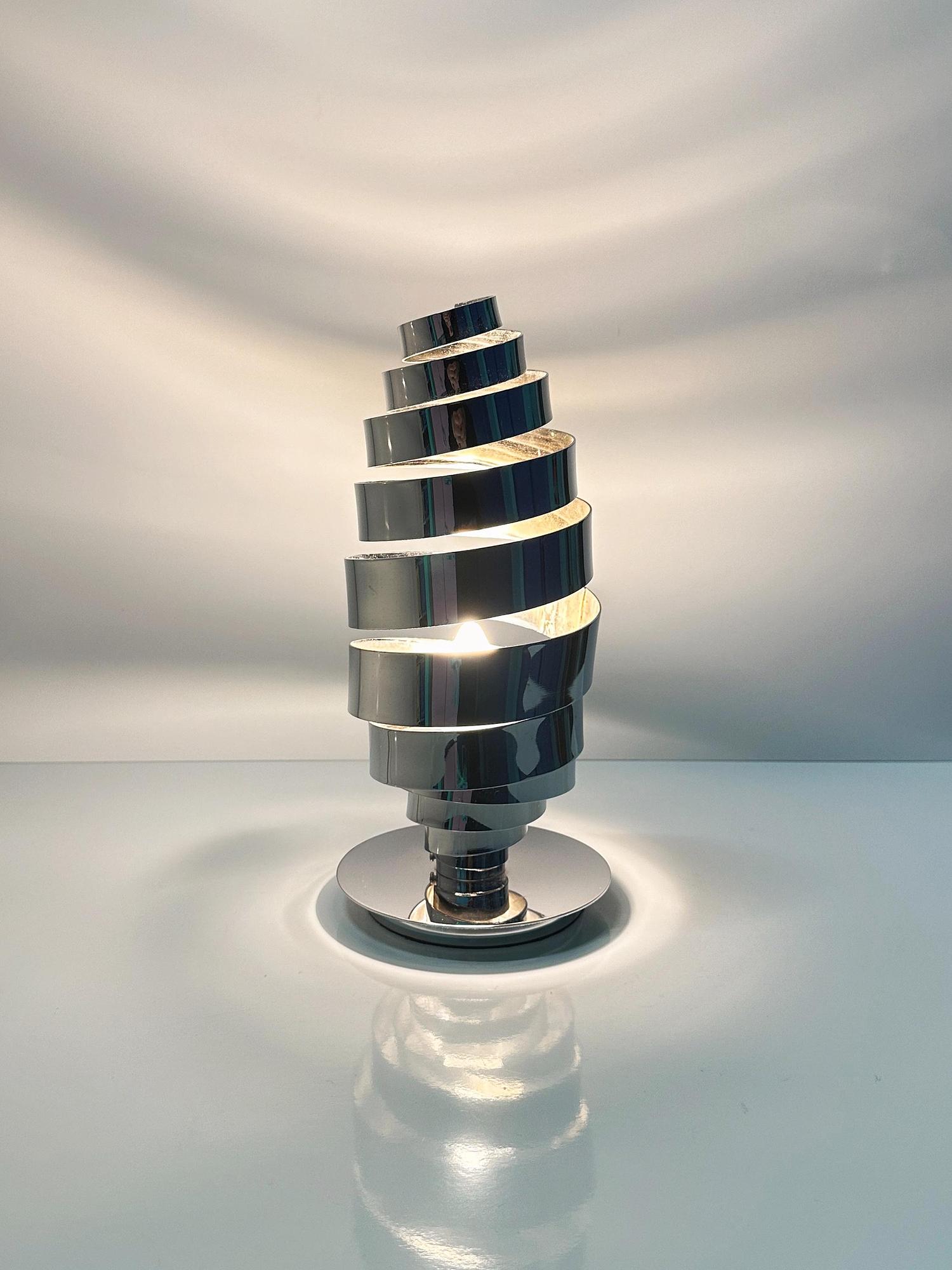 Vintage Space Age Tischlampe Chrom 1960er Jahre 0