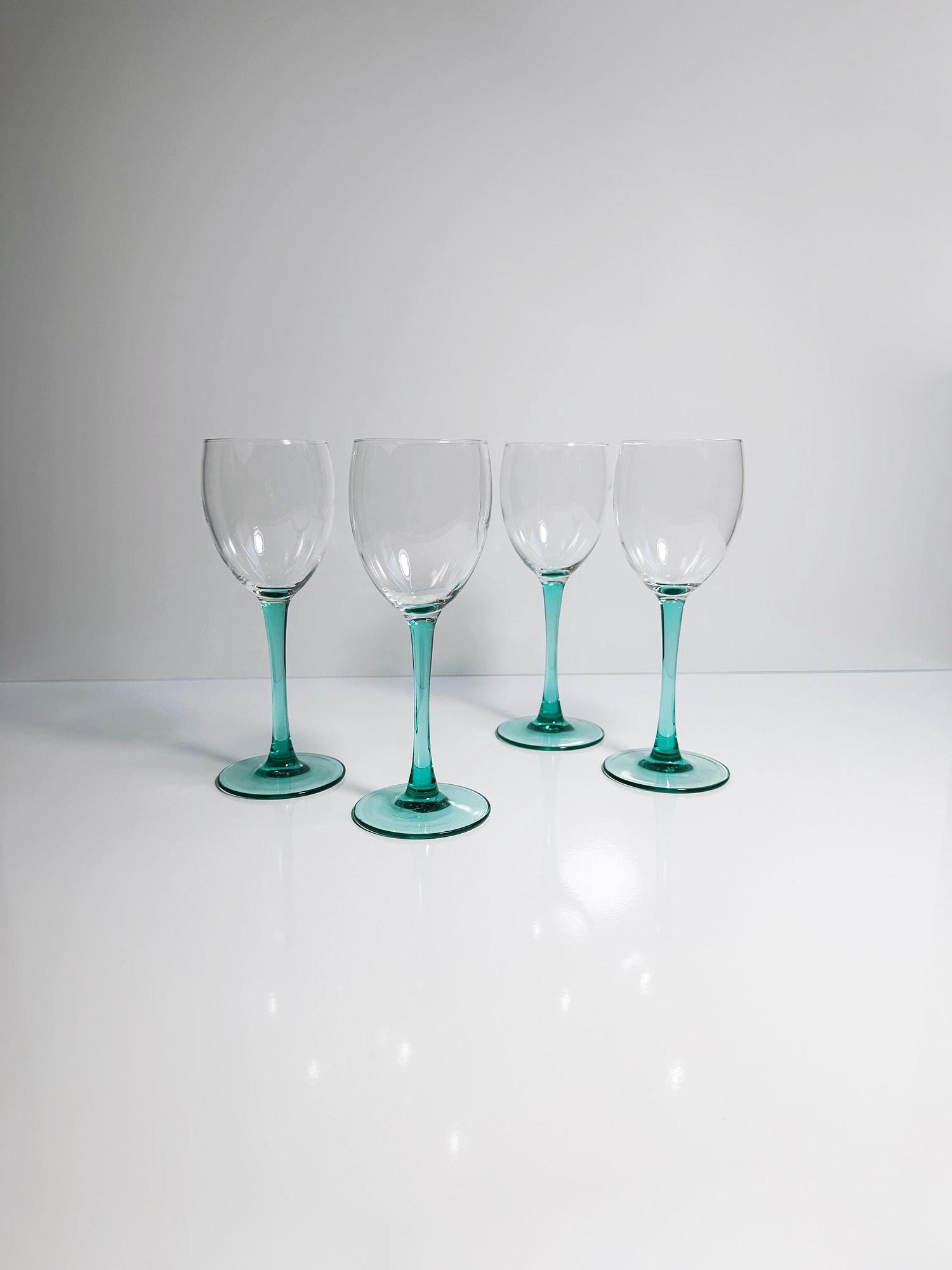 4x Vintage Weinglas Frankreich 1980er Jahre 0