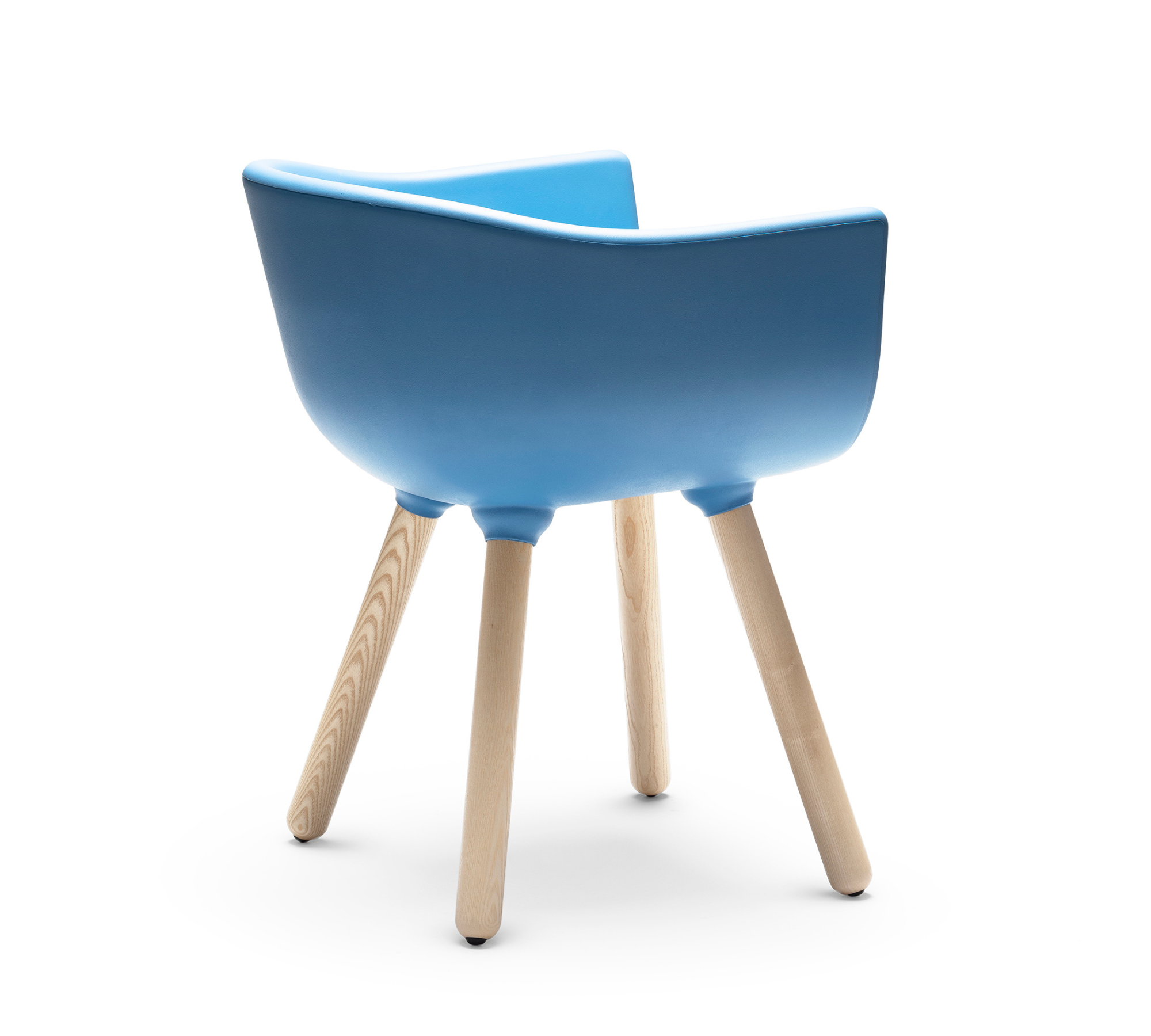 Tulip S Armchair Plastic Wood Blue 1