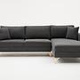 Lima Sofa Chaise Longue Right Anthracite with golden legs 4