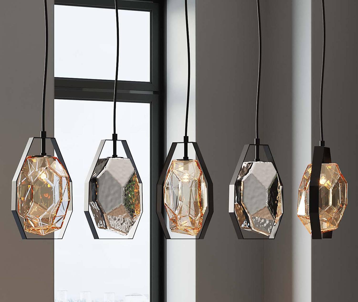 Diamond Fever Hängeleuchte Stahl Glas 0