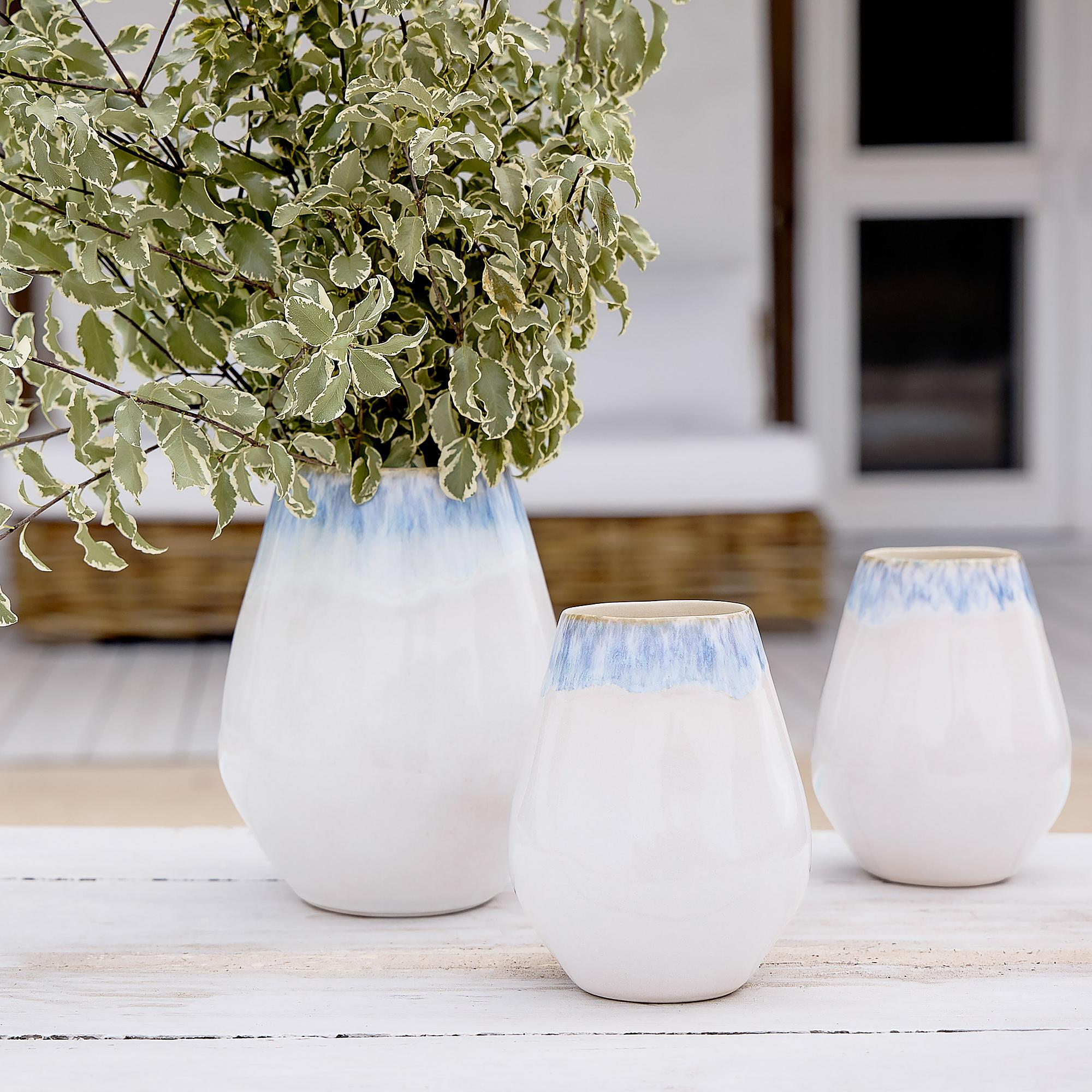 Vase Brisa Typ B Keramik Weiß Blau 2