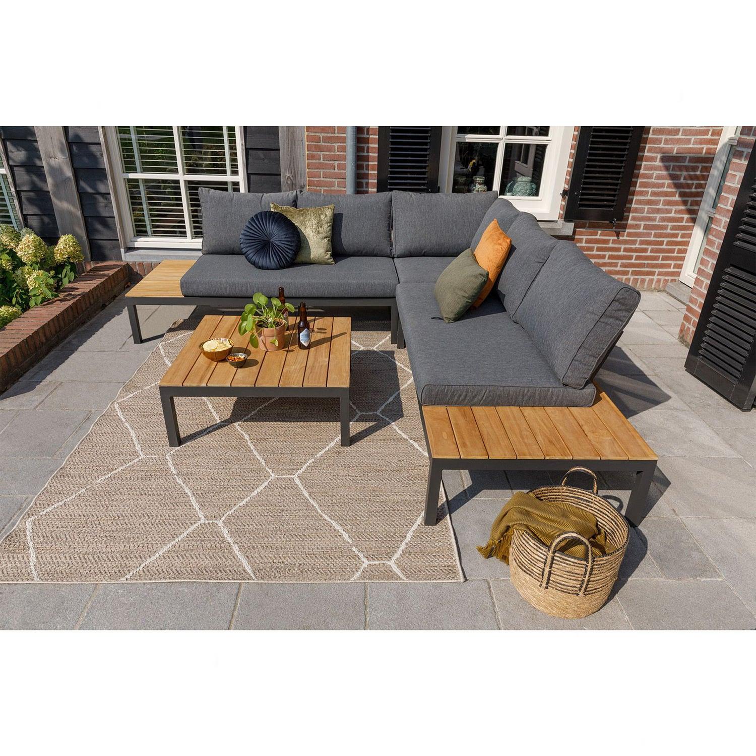 La Vida Lounge Set Teakholz Anthrazit 2