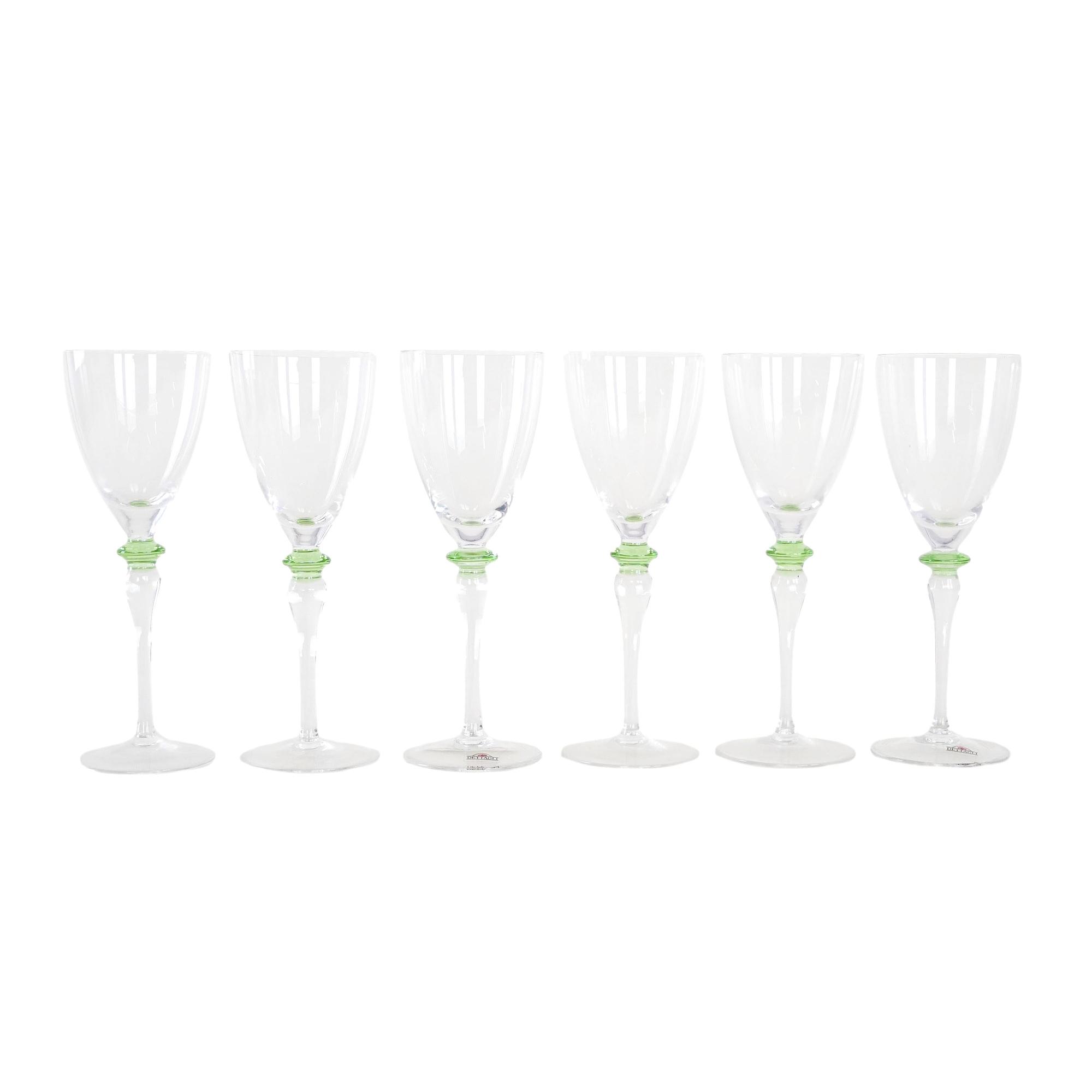 Set of Six Glasses Transparent 1970s 0