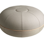 Pouf Large Wolle Leinen Beige 0