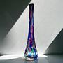 Handgemachte Blumenvase Glas 1970er Jahre 0