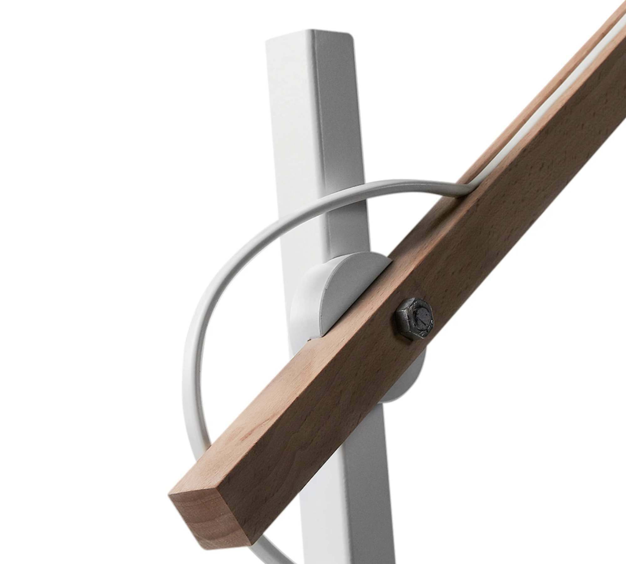 1-Flammige Tischleuchte Metall Holz Weiß 1