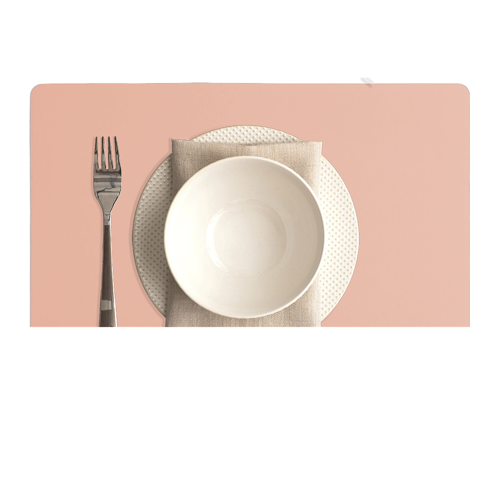 Placemat Rectangular 100% Recycled Leather Pink 1