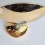 Vintage Wandleuchte Glas Metall Gold 1980er Jahre 4