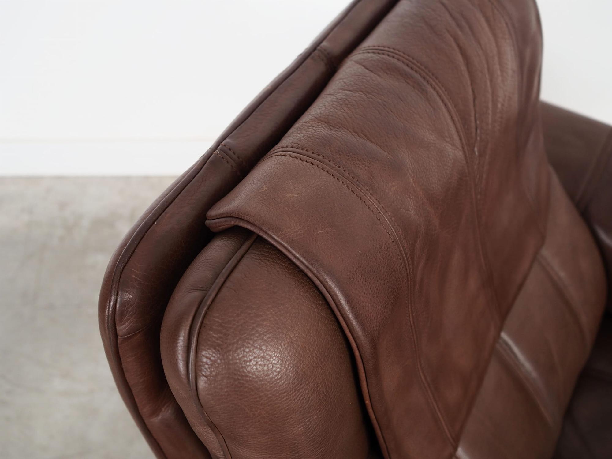 Armchair Leather Brown 1970s 11