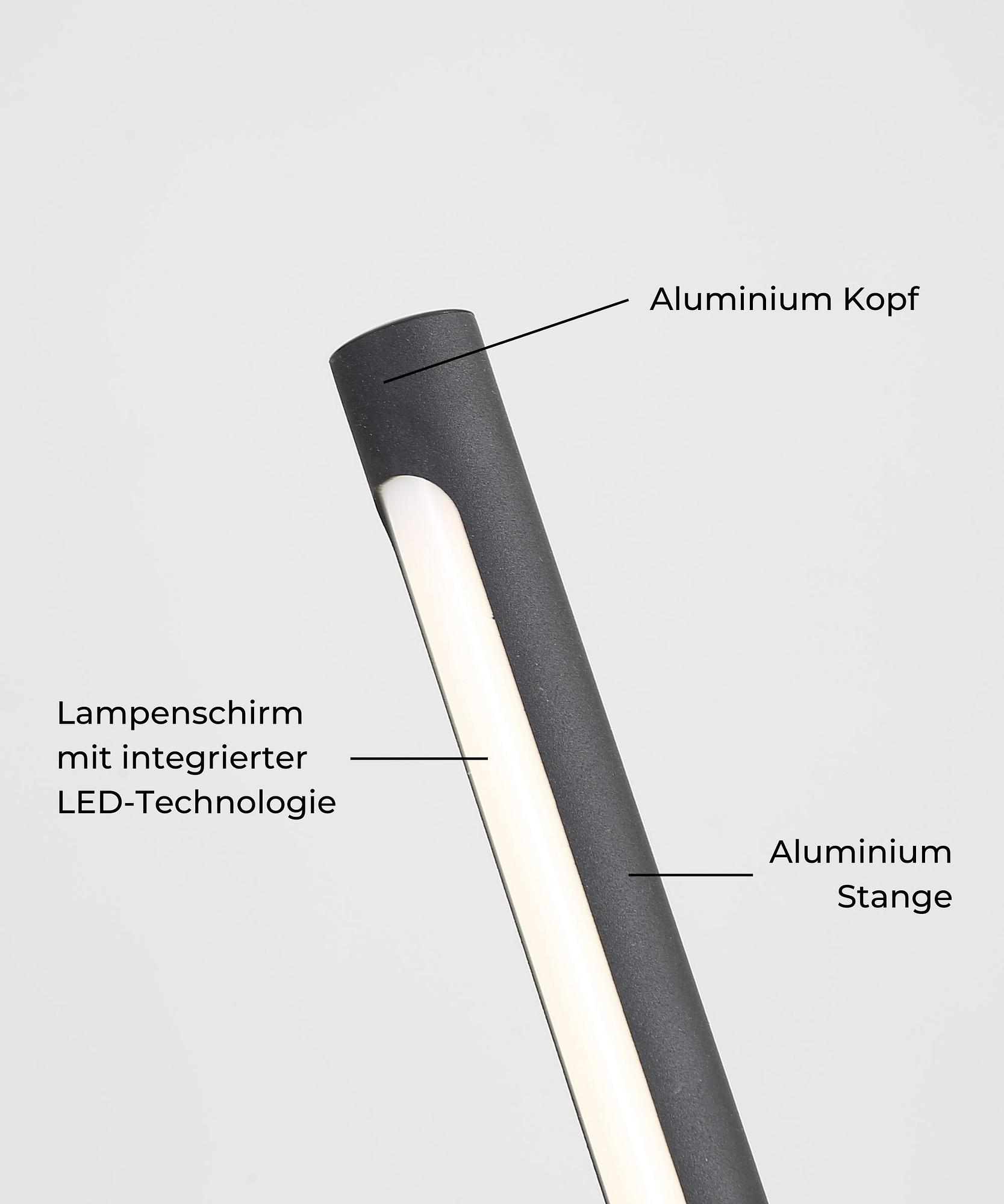 Minimalistische LED Stehlampe HELIOS Schwarz 7