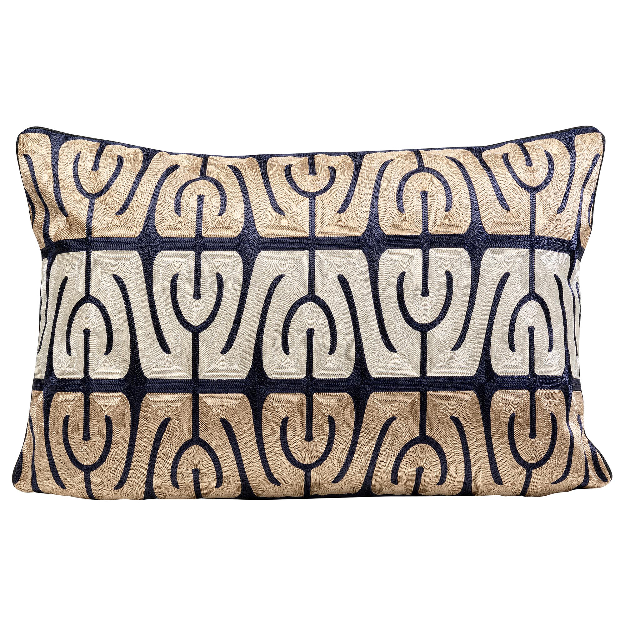 Modi Dekokissen Baumwolle Beige Schwarz 0