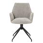 Swivel Armchair Duber Textured Fabric Light Grey 4