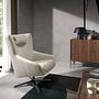 Grey taupe leather swivel armchair 5090 5