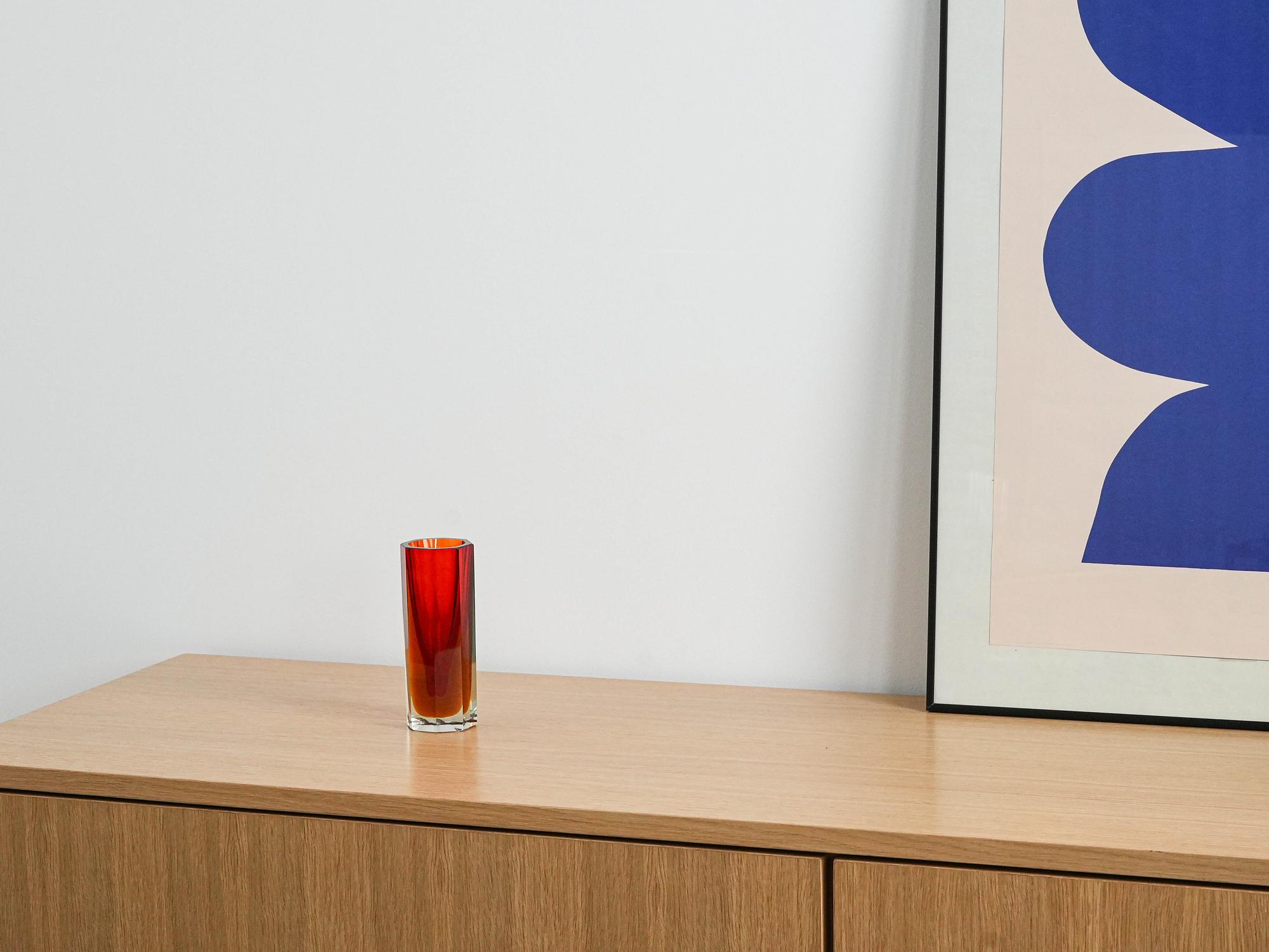 Glass vase 1960s, made in the Czech Republic. 1