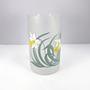 Italian Glass Carafe Glass Floral Pattern Matte Satin 2