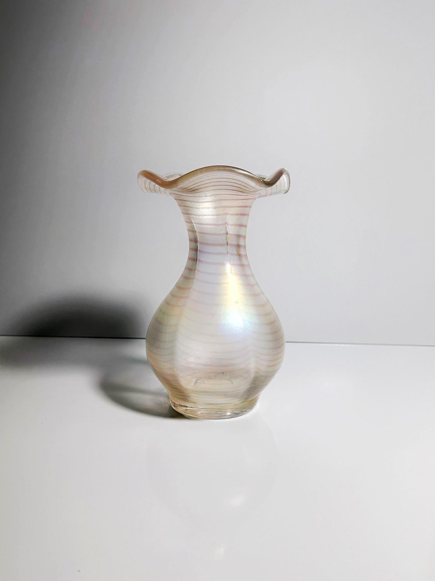 Vintage Jugendstil Blumenvase Glas 0