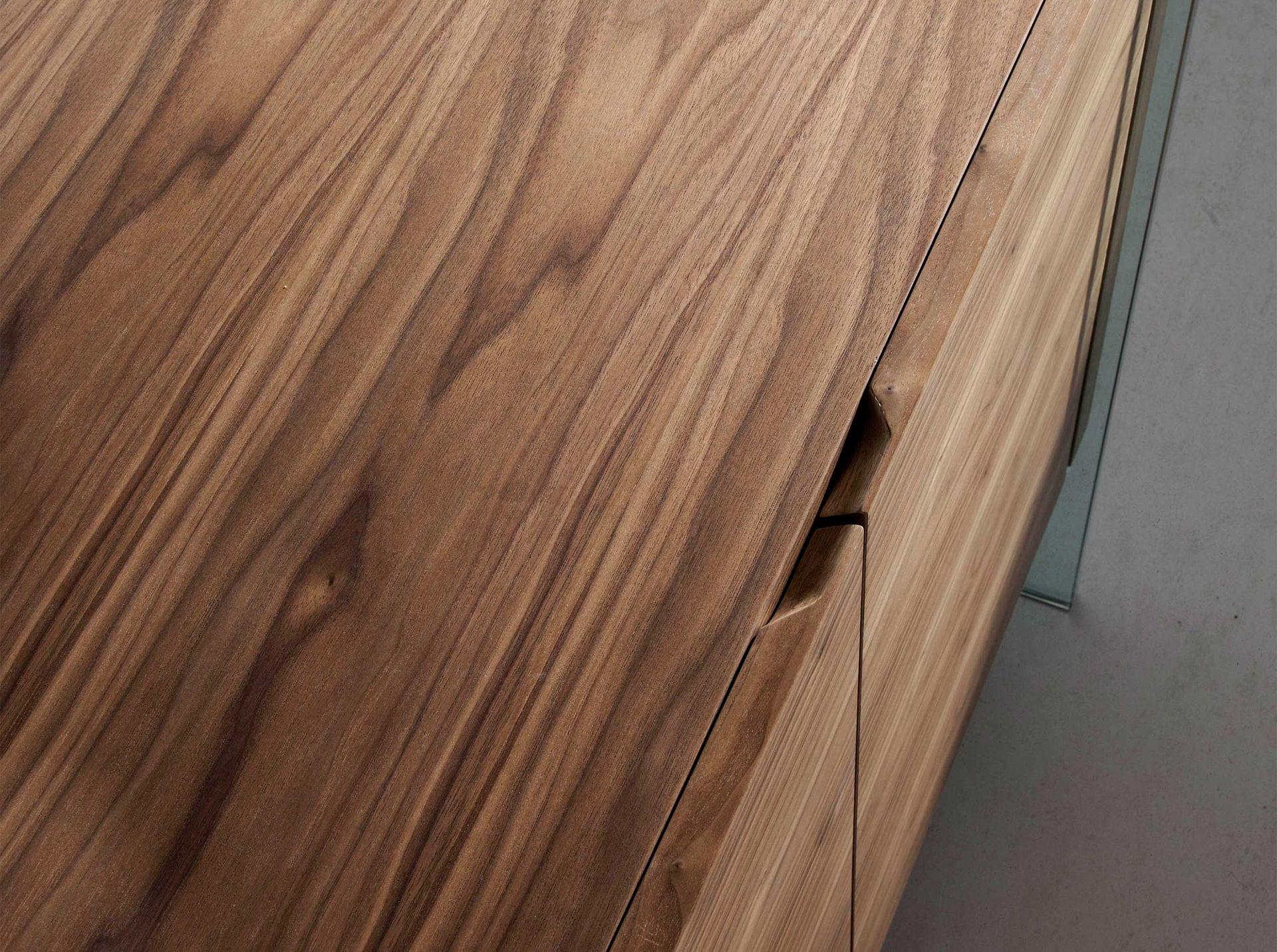 Sideboard Walnut wood Glass Brown 6